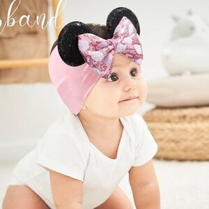 Minnie Mouse Sequin Ears Baby Headband NWOT